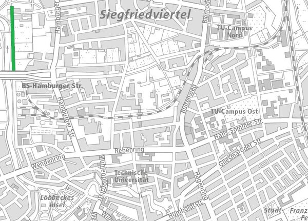 Die Uferstraße im Nördlichen Ringgebiet (1 : 40.000) (Wird bei Klick vergrößert)