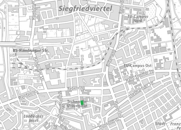Der Universitätsplatz im Nördlichen Ringgebiet (1 : 40.000) (Wird bei Klick vergrößert)