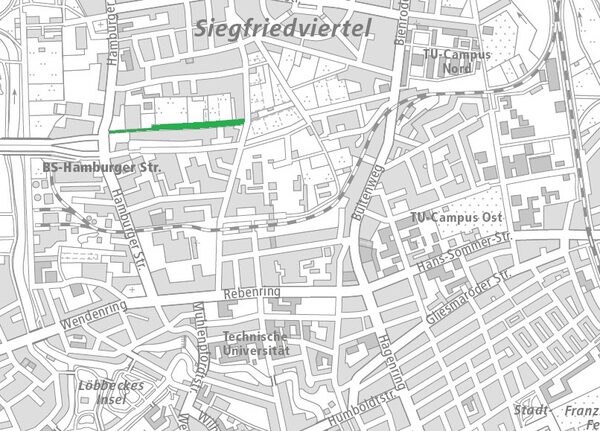 Der Weinbergweg im Nördlichen Ringgebiet (1 : 40.000) (Wird bei Klick vergrößert)