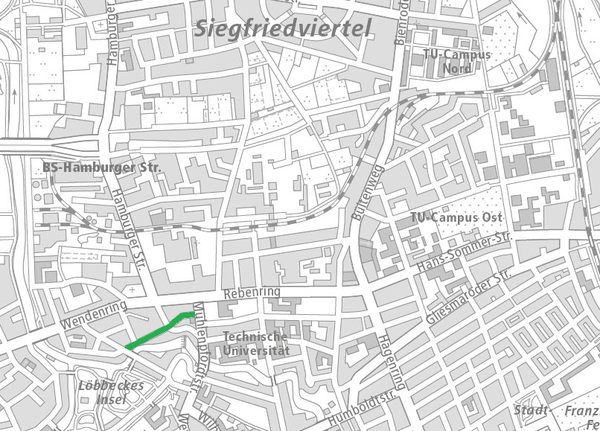 Die Wendenmaschstraße im Nördlichen Ringgebiet (1 : 40.000) (Wird bei Klick vergrößert)
