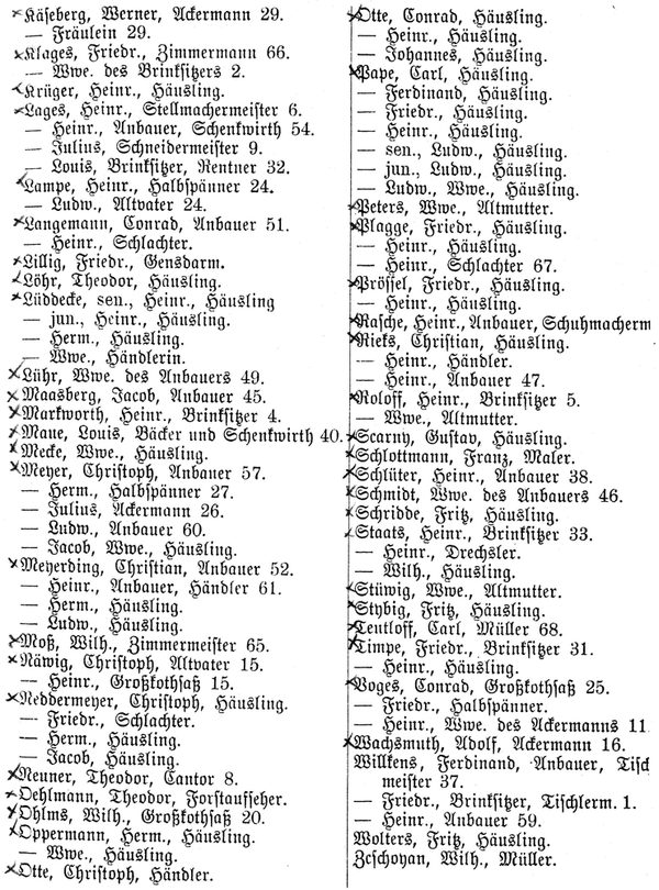 Auszug Landes-Adressbuch Braunschweig 1892, S.79