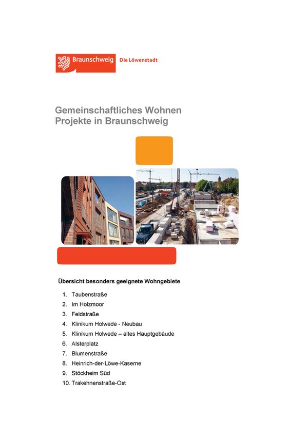 Gemeinschaftliches Wohnen Projekte in Braunschweig (Wird bei Klick vergrößert)