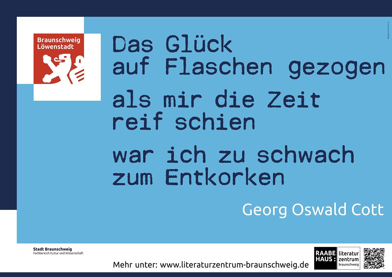 Plakat mit einem Zitat von Georg Oswald Cott