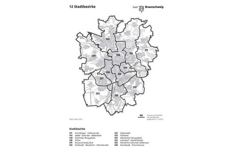 Bild Karte 12 Stadtbezirke