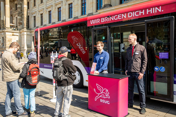 Die BSVG beriet Interessierte darüber, wie sie auch ohne Fahrrad oder Auto bequem in Braunschweig unterwegs sein können. (Wird bei Klick vergrößert)