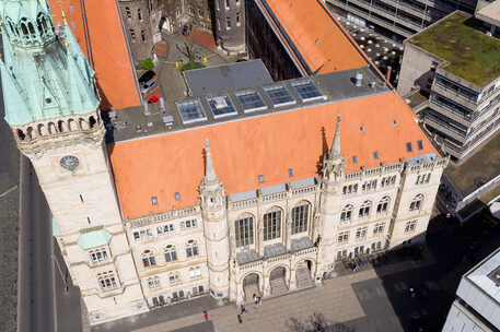 Symbolbild: Das Braunschweiger Rathaus von oben.