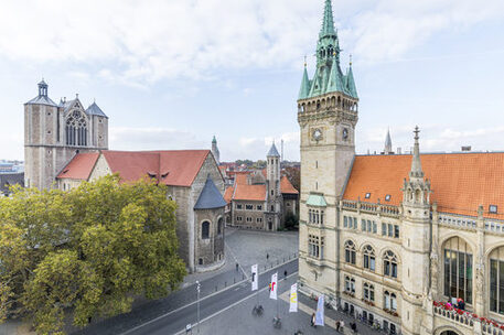 Rathaus und Dom in Braunschweig