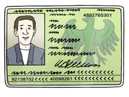 vereinfachte Darstellung eines Personalausweises (Wird bei Klick vergrößert)