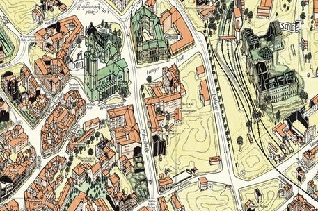 Ausschnitt aus Nr. 1 - Braunschweig 1948 (Trümmerplan)
