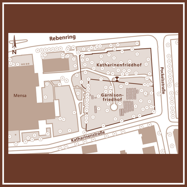 Karte des Garnisonfriedhofs (Wird bei Klick vergrößert)