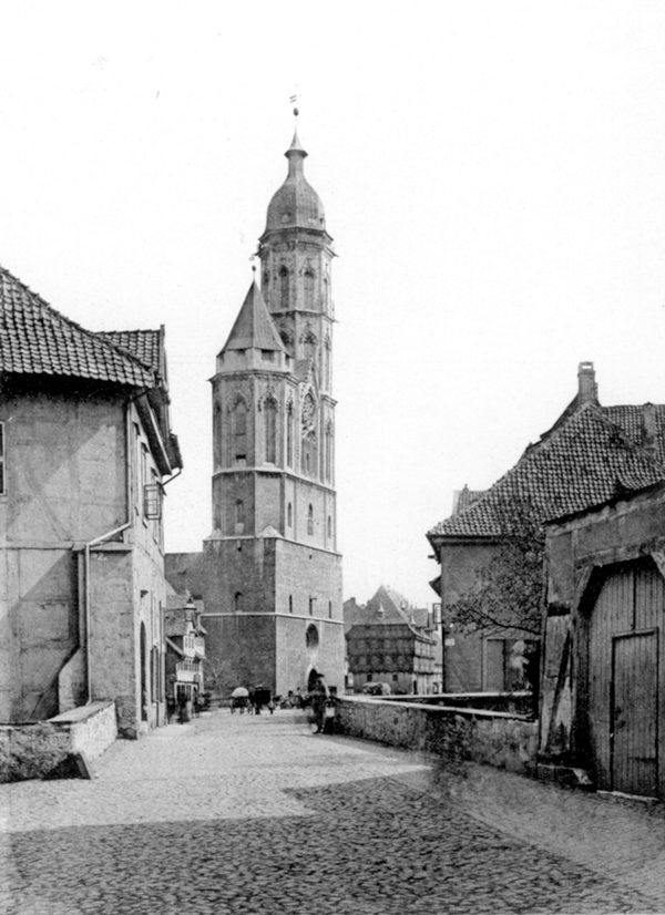 Blick von Norden auf Wollmarkt und St. Andreas, 1893 (Wird bei Klick vergrößert)