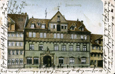 Historische Postkarte Mumme-Haus (Zoom on click)