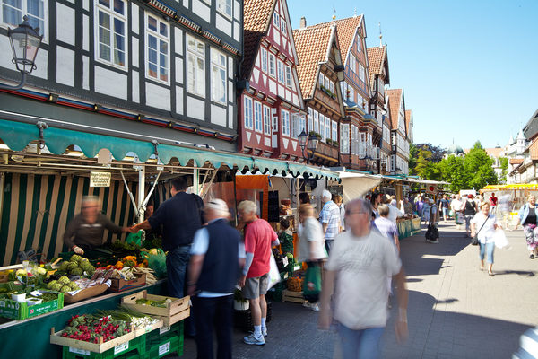 Markt in der Celler Innenstadt.