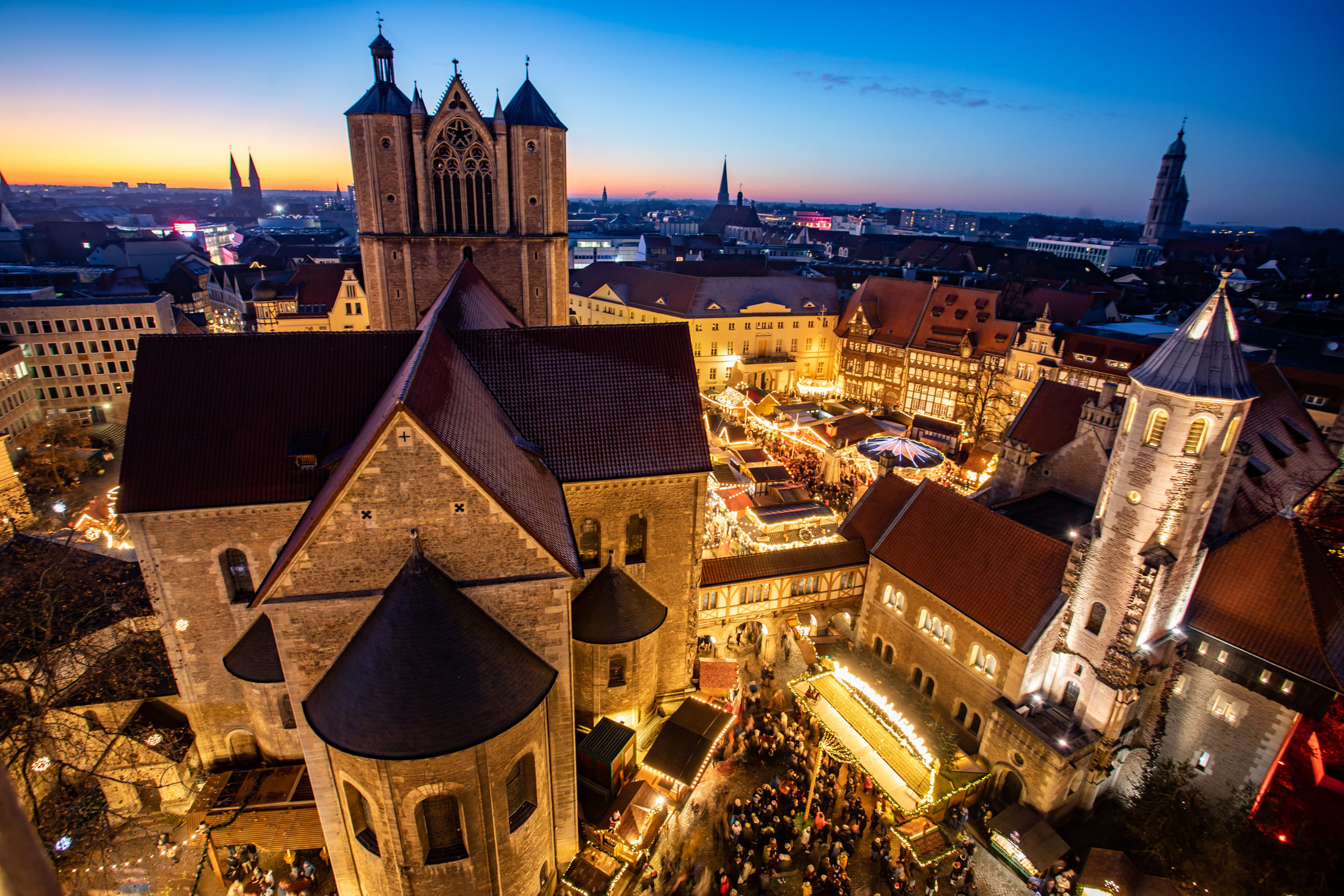 Der Braunschweiger Weihnachtsmarkt von oben (Wird bei Klick vergrößert)