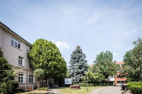 Technologiepark (rechts) und Gründervilla am Rebenring.