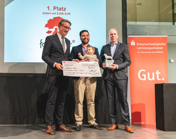 Dean Ciric gewann mit seiner fabmaker GmbH den Gründerpreis Braunschweig 2018. (Wird bei Klick vergrößert)