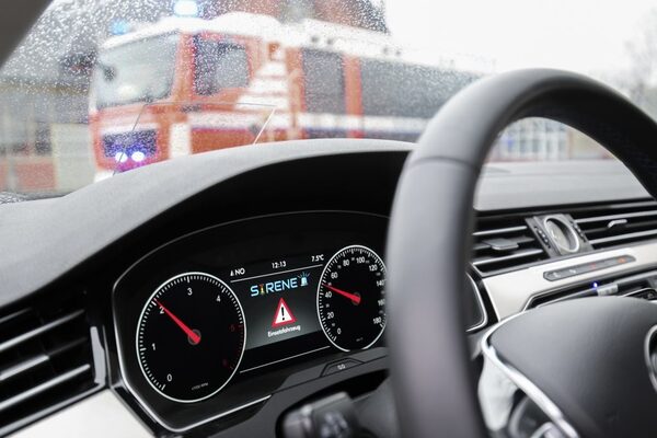 Sirene Anzeige im Auto (Wird bei Klick vergrößert)