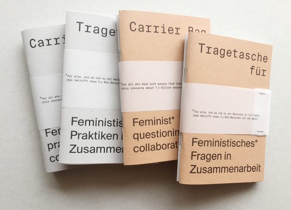 Das aus fünf jungen Frauen bestehende Kollektiv Zukunfts*archiv widmet sich unter anderem Feministischer Transformationsforschung. In diesem Zusammenhang ist auch die "Tragetasche" entstanden. (Wird bei Klick vergrößert)