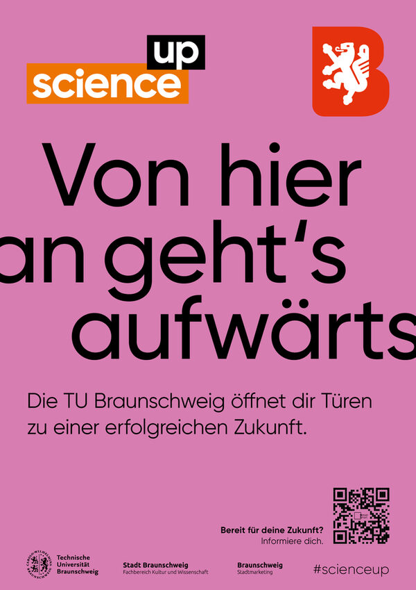 Von hier an geht‘s aufwärts! Die TU Braunschweig öffnet dir Türen zu einer erfolgreichen Zukunft. (Wird bei Klick vergrößert)