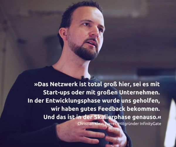 Startup Garage Braunschweig mit InfinityGate (Wird bei Klick vergrößert)