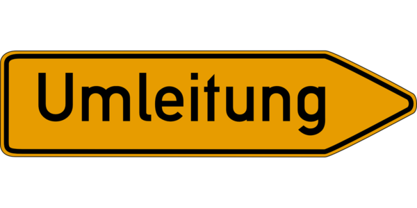 Straßenschild Umleitung (Wird bei Klick vergrößert)