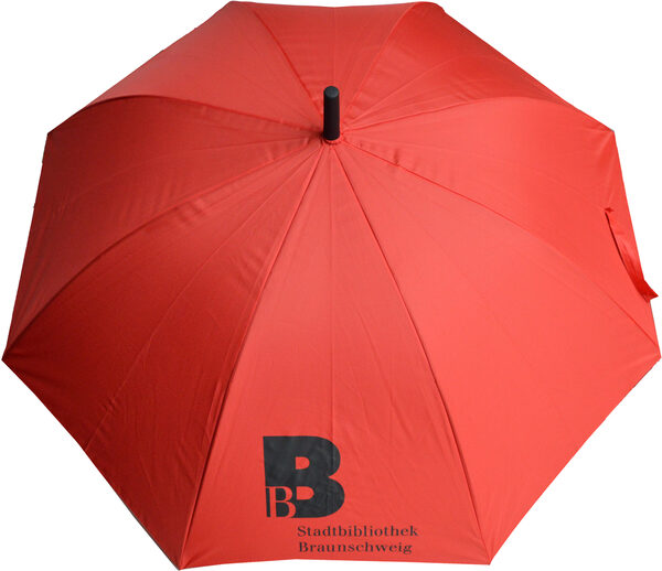 Regenschirm mit Logo der Stadtbibliothek