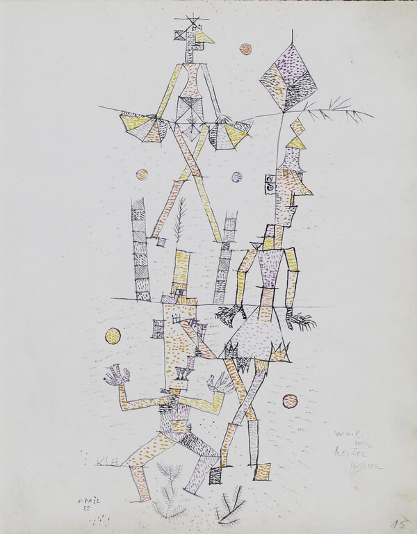 Paul Klee, Eintrag im Gästebuch von Otto Ralfs, S. 15, April 1925, Städtisches Museum Braunschweig (Wird bei Klick vergrößert)