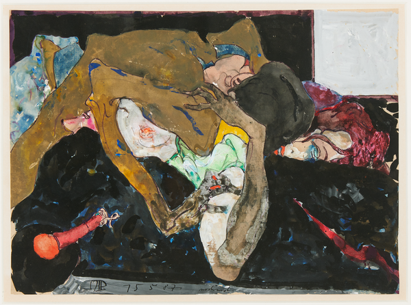 Horst Janssen, Nochmal, 1987, Gouache und Tusche, 43,1 x 58,8 cm, Galerie Brockstedt, Berlin (Wird bei Klick vergrößert)