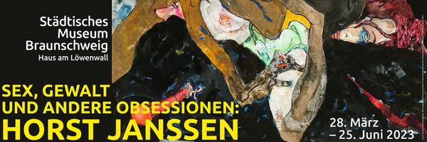 Banner zur Ausstellung "Sex, Gewalt und andere Obsessionen: Horst Janssen" (Wird bei Klick vergrößert)