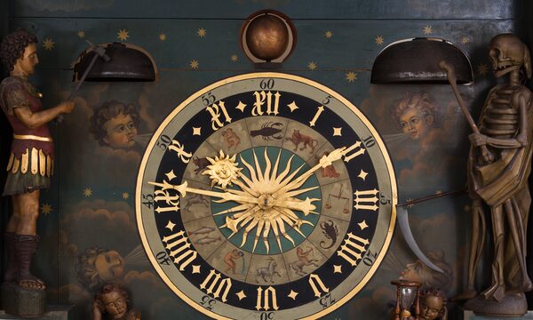 Uhr aus dem Renaissancelettner von St. Ulrici Brüdern (Wird bei Klick vergrößert)