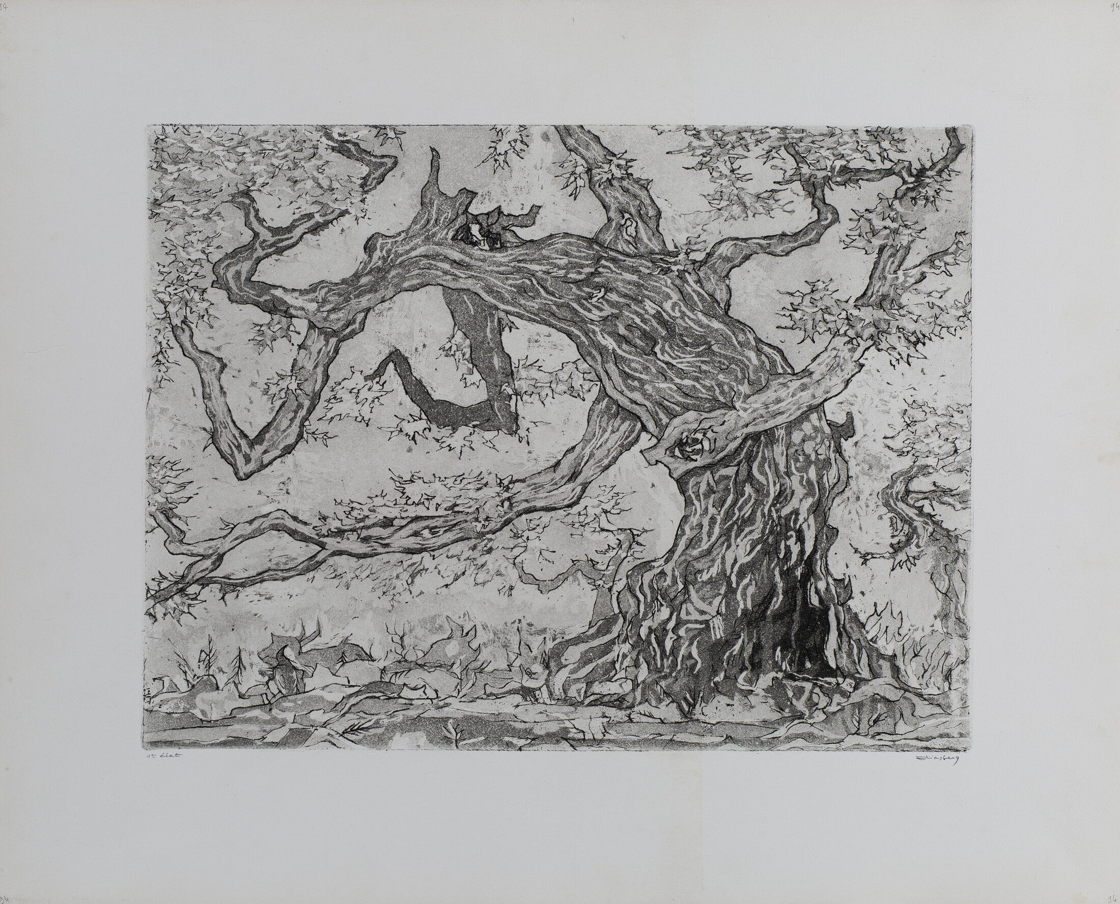 Paul Eliasberg, Prometheus I, 1971, Radierung und Aquatinta  Städtisches Museum Braunschweig, Schenkung Danielle Eliasberg, Paris 2023 (Wird bei Klick vergrößert)