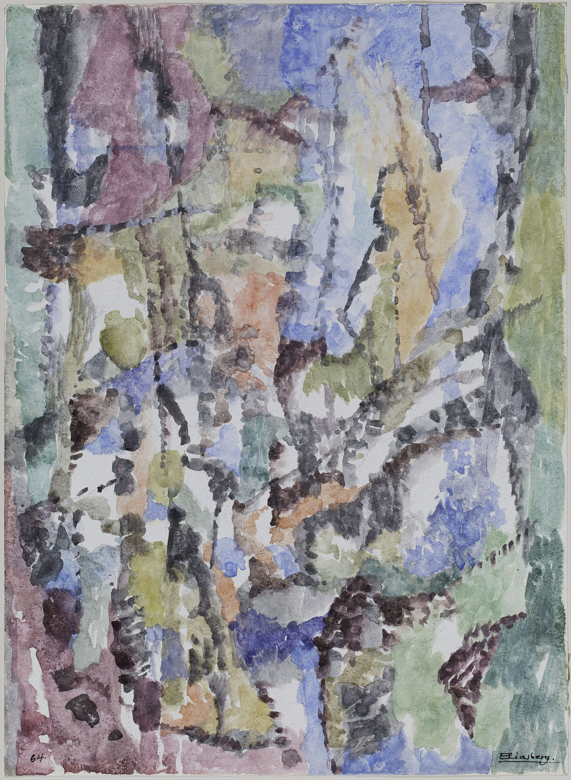 Paul Eliasberg, Pindus, 1964, Aquarell, Städtisches Museum Braunschweig, Schenkung Danielle Eliasberg, Paris 2023 © Nachlass Paul Eliasberg, Paris (Wird bei Klick vergrößert)