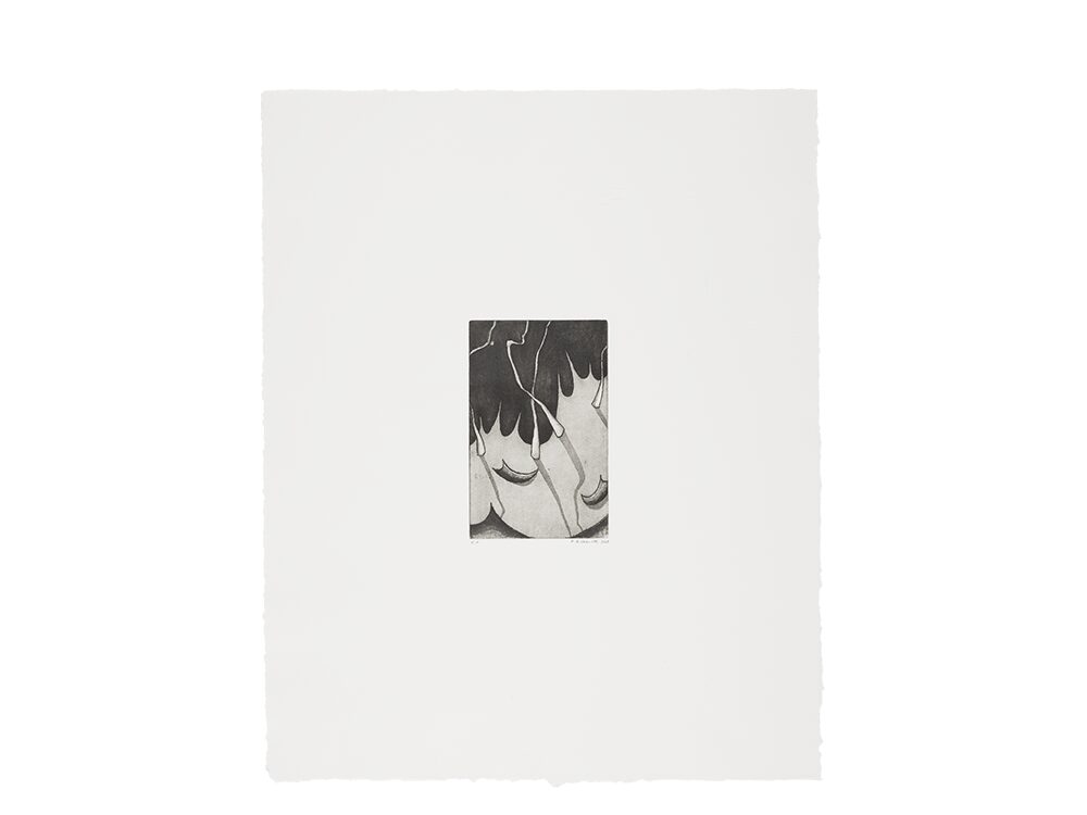 Emily Eisenbarth, ohne Titel, 2025, Vernis mou, Aquatinta und Kaltnadel (Wird bei Klick vergrößert)