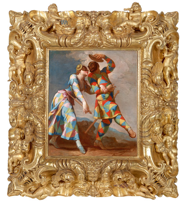 Giovanni Domenico Ferretti (1692-1768), Harlekin und Columbina, Haukohl Family Collection (© Haukohl Family Collection), Foto: Tom Lucas/MNHA Luxembourg (Wird bei Klick vergrößert)