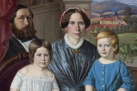 Familiengemälde mit vier Personen des Künstlers H. Brandes