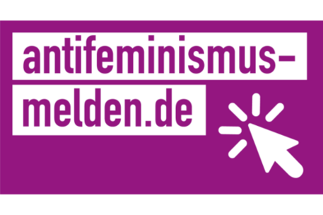 Antifeminismus-melden.de und weißer Pfeil