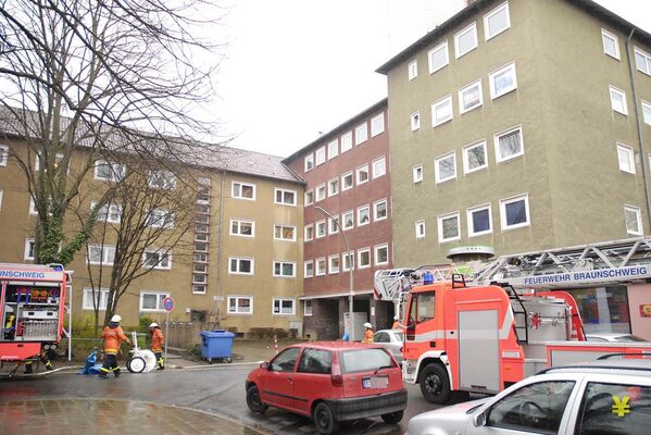 Die Einsatzstelle in der Borsigstraße (Wird bei Klick vergrößert)