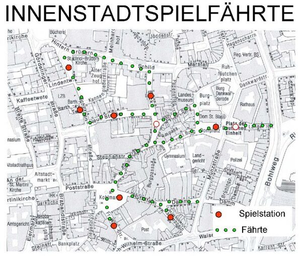 Übersicht der Innenstadt Spielfährte (Wird bei Klick vergrößert)