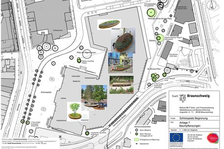 Stadtplanausschnitt "mobiles Grün" im Bereich Schlossplatz