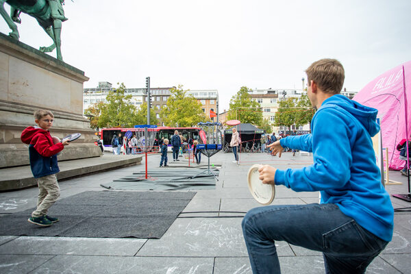 Discgolf auf dem Schlossplatz (Wird bei Klick vergrößert)