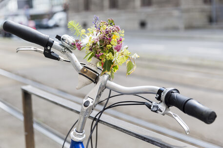 Fahrradlenker mit Blume