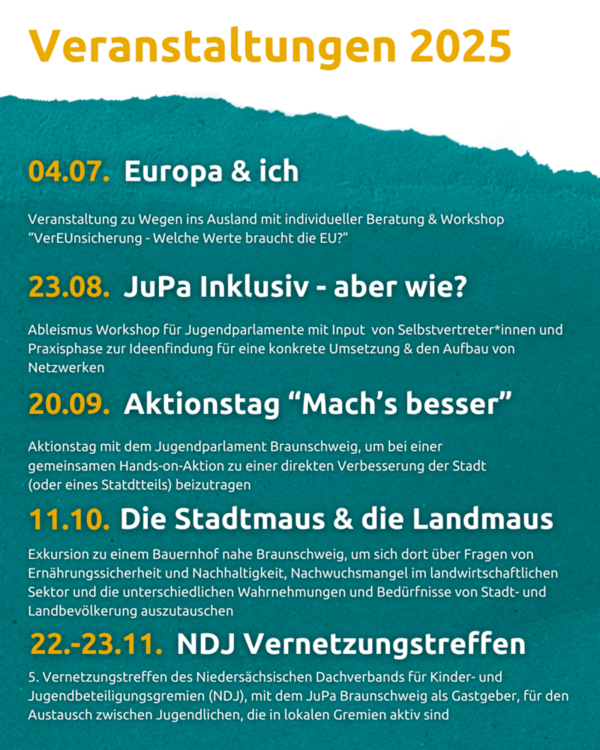 Veranstaltungen 2025 (Wird bei Klick vergrößert)