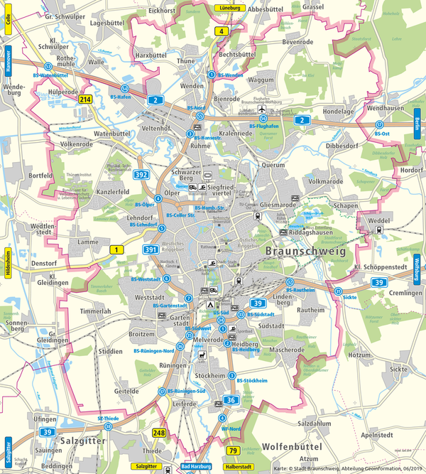 Übersichtskarte mit Autobahnen und Anschlussstellen (Wird bei Klick vergrößert)