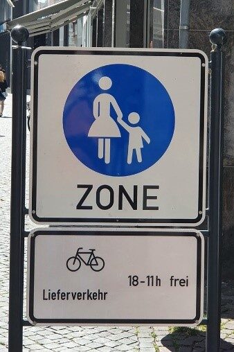 Beschilderung Fußverkehrszone