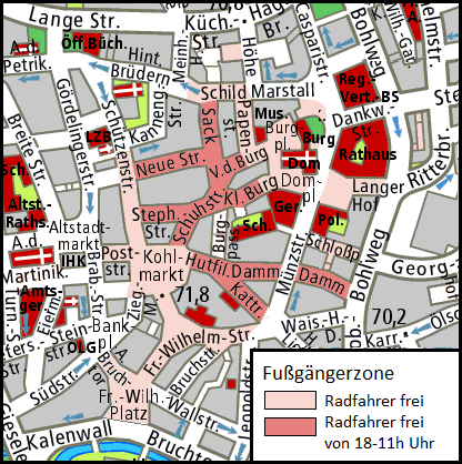 Freigabe für den Radverkehr in der Fußgängerzone (Wird bei Klick vergrößert)