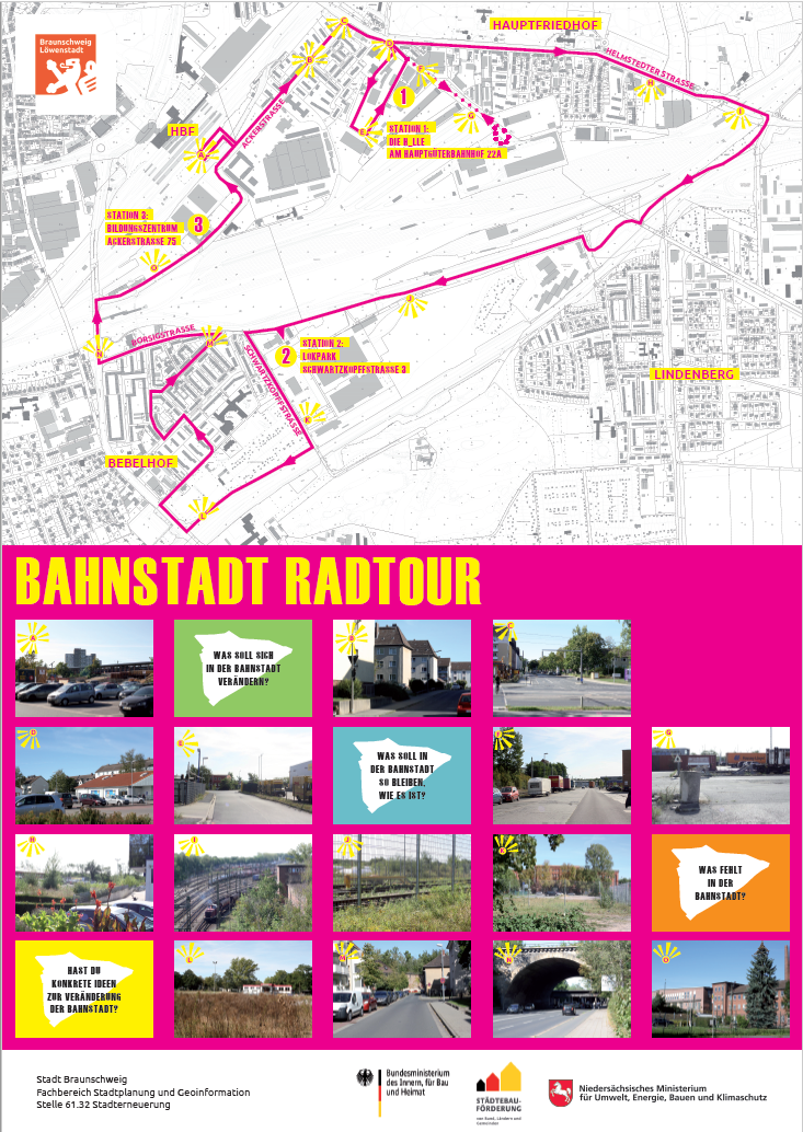 Bahnstadt Radtour und Fragestellungen (Wird bei Klick vergrößert)