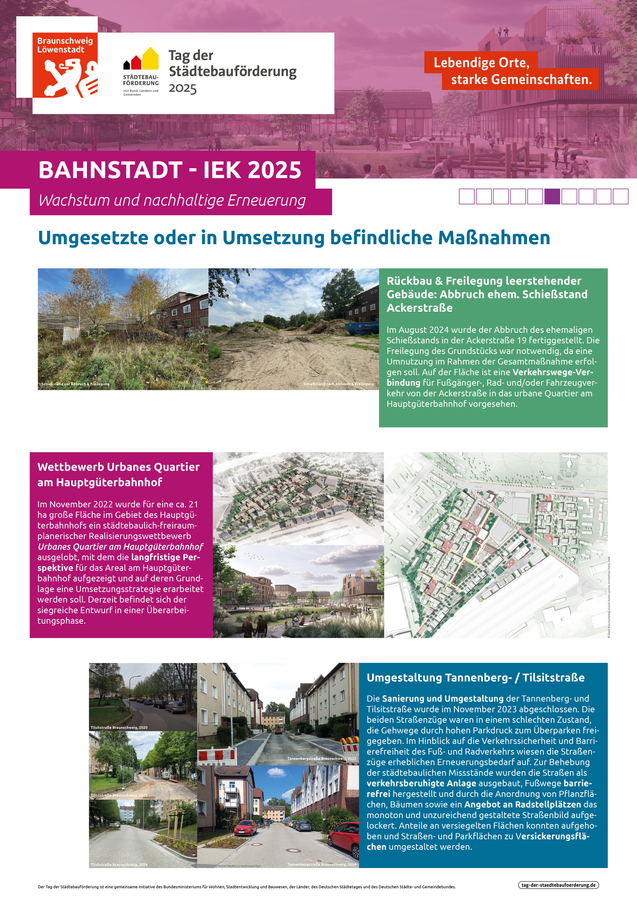 Plakat 6 - Umgesetzte oder in Umsetzung befindliche Maßnahmen Teil 1 (Wird bei Klick vergrößert)