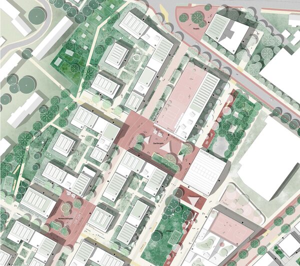 Ausschnitt Quartiersplatz 1. Preis - Beitrag 1011 (Wird bei Klick vergrößert)