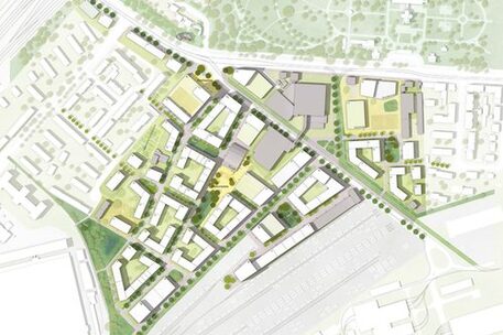 Lageplan urbanes Quartier am Hauptgüterbahnhof 3. Preis - Beitrag 1001