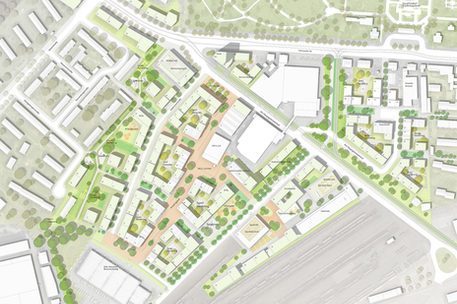 Lageplan urbanes Quartier am Hauptgüterbahnhof Anerkennung - Beitrag 1013